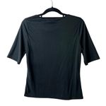 Green envelope short sleeve black keyhole top women’s size medium NWT Photo 1