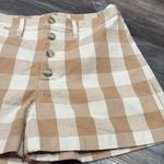 Madewell  Emmett Picnic Shorts Gingham Checkered White Tan Button Up Front US 25 Photo 3