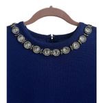 Vintage Cerulean Blue Paillette Gem Embellished Knit Dress Festive Holiday Sz M Size M Photo 1