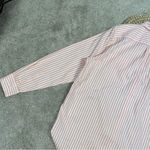 Lands' End Lands’End Women’s Butto Down Shirt Top Stripes Classic Longsleeve White Orange M Photo 9