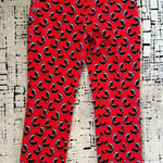 MARC CAIN Red Skunk Print Dress Ankle Pants Size N4 / US 8 Photo 0