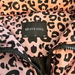 Brave Soul  Pink Black Leopard Print‎ Puffer Coat Jacket XS Photo 4