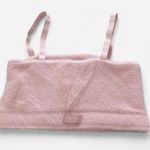 Gymshark x Whitney Simmons DNU EYELASH KNIT BANDEAU Pink Fuzzy Sports bra S Photo 0