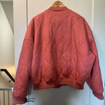 Universal Threads Universal Thread Quilted Bomber Jacket Pink Coral Button Zip Front Oversized 2XL Photo 5
