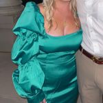 Pretty Little Thing Green puff sleeve dress Photo 0