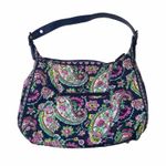 Vera Bradley  Petal Paisley  Quilted Handbag Navy Blue Green Adjustable Strap Photo 0