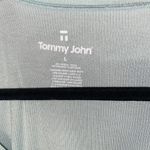 Tommy John Sage Green Micro Rib Ribbed Knit Short Sleeve Top Women's Size Large Photo 2