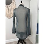 House Of CB  London Amiyah Gray Lurex Shirt Dress Sheer Ruffle Button-up XS Photo 3