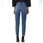AGOLDE Jamie High Rise Slim Straight Distressed Raw Fray Hem Denim Jean 24 Photo 1