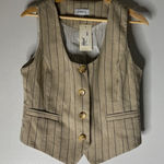 Evereve  Piper Scoop Neck Vest Cream Black Stripe Medium NWT Photo 0