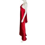 AQUA FORMAL Satin One Shoulder Gown Red Women’s Sz 12 Photo 3