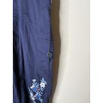 Woman Within  Womens Plus Size 18W Cargo Pants Convertible Hem Blue Embroidered Photo 5