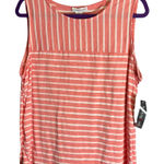 Hasting & Smith Stylish Coral and White Striped Tank Top Photo 0