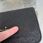 Kate Spade  Black Shimmy Gitter Fabric Boxed Mini Crossbody Purse Chain Strap Photo 2