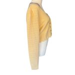 Love Shack Fancy  Brynner Wool Cashmere Cropped Cardigan Sweater‎ Yellow Medium Photo 6
