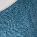 Westbound  Teal Cold Shoulder Crew Neck Cable Knit Sweater Tunic 1X Photo 7