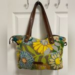 Fossil  Vintage Floral  Canvas Tote Bag with Brown Accents Photo 1