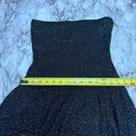Free People knit tube top dress black metallic silver fit and flare mini small Photo 4