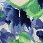 CHAPS NWT Baja Blue Green Floral Print Sleeveless A-Line Dress Sz 16 Travel Boss Photo 6