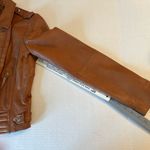 Bod & Christensen Blake Cognac cropped Leather biker jacket size Med NWT Brown Photo 9