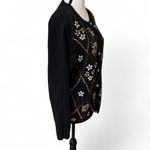 Alfred Dunner  90's vintage‎ chunky oversized flower embroidered cardigan M Photo 4