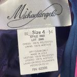 Vintage 90s Satin Empire Waist Gown Square Neck Fit & Flare Maxi Navy Blue XXS Photo 6