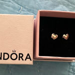 Pandora NIB  Heart Earrings Photo 0