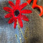 Nectar Embroidered Denim Shirt Jacket Shacket by Size Medium 12-14 Photo 7