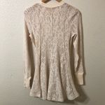 Free People Lace Knit Coffee in the Morning Tunic Mini Dress in Cream - Size XS Photo 4