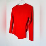 Milly Cross Front Long Sleeve Knit Red Gold Buttons Sweater Top Shirt Size M Photo 8