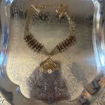 Anthropologie  Elegant Gold and Brown Necklace Photo 5