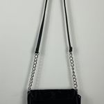 Madden Girl  Black Velvet Crossbody Bag Silver Chain Accent Flap New Photo 2