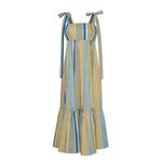Cara Cara Campbell Multi Stripe Cotton Summer Midi Dress Size M Blue Photo 12
