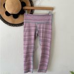 Lululemon RARE Cyber Stripe Wunder Under Luxtreme Crop Capri Leggings 10 Photo 2