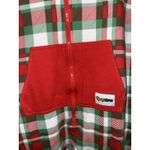 Tipsy Elves  One Piece Zip Up Unisex S Hooded Christmas jump suit Plaid Red Green Photo 1