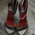 Jeffrey Campbell Vintage by Pewter/Red Ankle Strap 3” Heels Sz 9 Photo 0