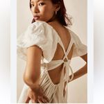 Free People  Cream Backless Tie Front Sundress Photo 1