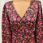 VERO MODA  Elly Floral V-Neck Long‎ Sleeve Mini Dress Tagged Large Fits Small Photo 2