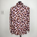 Zac and Rachel  Animal Print Blouse Lace Trim Collared Button Up Shirt Top XL Photo 5