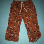 GILLIGAN & O’MALLEY floral lounge elastic waistband pockets crop pants size S Orange Photo 0