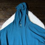 Chaser Teal Waffle Knit Thermal Hoodie Photo 4