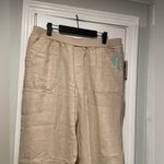 Coldwater Creek NWT  Size 16P Flax 100% Linen Pull On Straight Leg Pants Beachy Photo 5