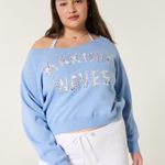 Hollister Easy Off-the-Shoulder Making Waves Graphic Crew Sweatshirt Photo 0