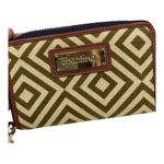 Spartina 449 Geometric Green/ Cream Leather and Linen Crossbody Bag with Wallet Photo 11
