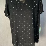 CeCe Black and White Polka Dot Short Sleeve Top Size XL Photo 10