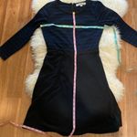 Loft Dark Blue/Black Women’s Long Sleeve Midi Dress Striped Upper EUC Sz 2P Photo 7