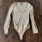 Forever 21 San Joy (from F21) Nude Mesh Rhinestone Bodysuit Photo 3