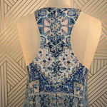 Lavender Brown  Blue Geometric Paisley Print Dress‎ Photo 8