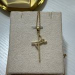 Elegant Gemstone Cross Pendant Necklace Photo 0
