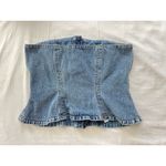 Ganni Rhinestone-Embellished Denim Bustier Blue Size 36 / US 4 Small Photo 8